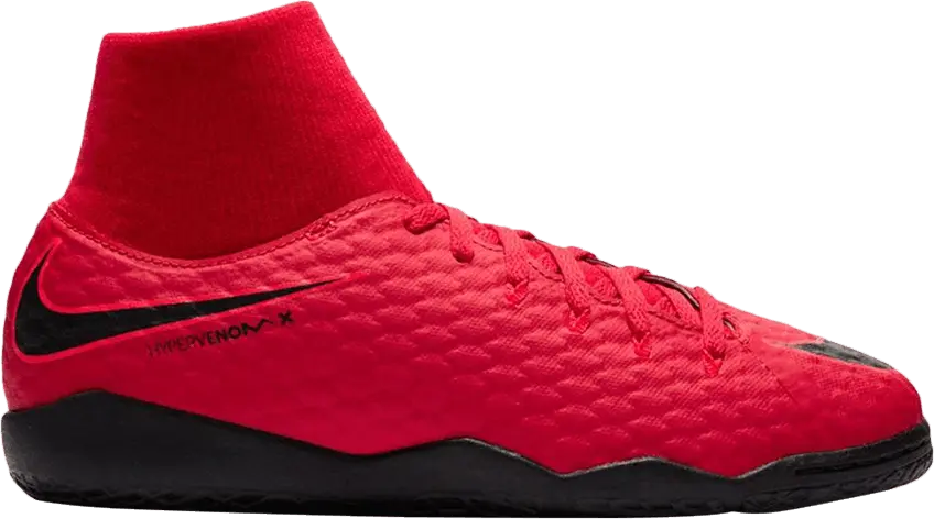  Nike HypervenomX Phelon 3 DF IC GS &#039;University Red&#039;