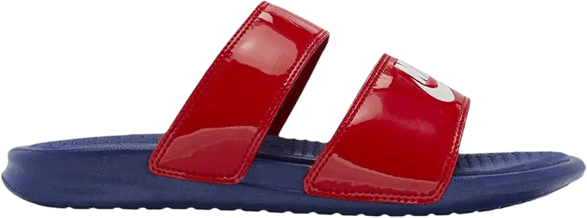  Nike Wmns Benassi Duo Ultra Slide &#039;Deep Royal Blue Red&#039;