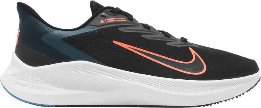  Nike Air Zoom Winflo 7 &#039;Black Atomic Orange&#039;