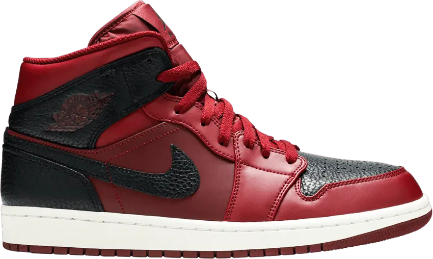  Jordan 1 Retro Mid Team Red Black