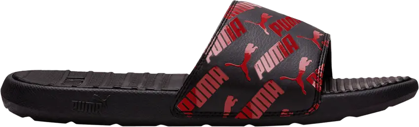 Puma Cool Cat Bold 2 Slide &#039;Allover Logo - Black High Risk Red&#039;