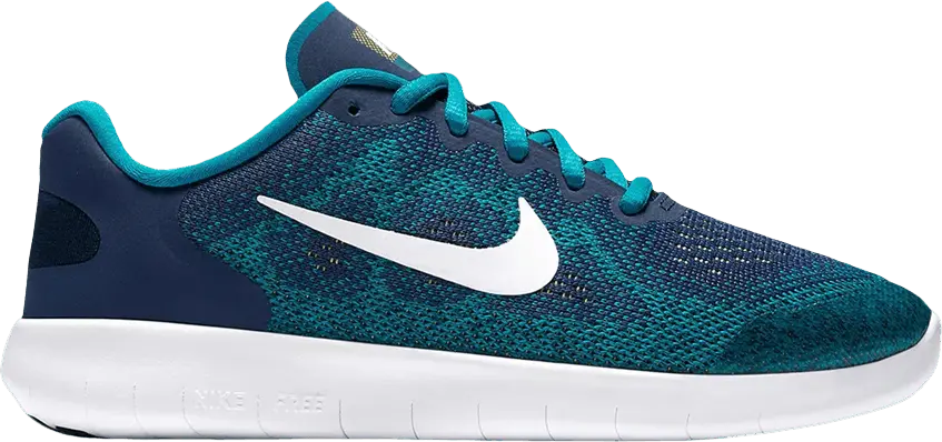  Nike Free RN 2017 GS &#039;Binary Blue Turbo Green&#039;