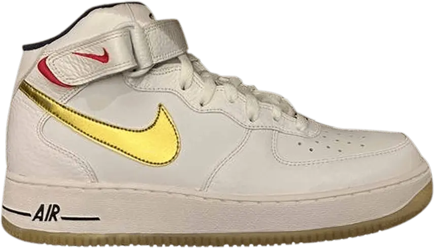  Nike Air Force 1 Mid &#039;07 &#039;White Metallic Gold&#039;