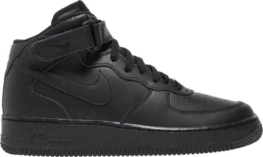  Nike Air Force 1 Mid GS &#039;Black&#039;