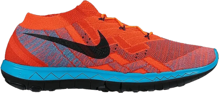  Nike Free 3.0 Flyknit &#039;Hyper Orange Blue Lagoon&#039;