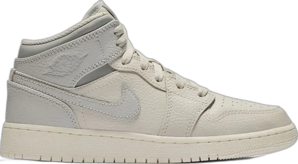  Jordan 1 Mid Light Bone Wolf Grey (GS)