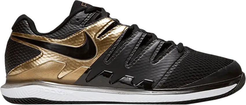  NikeCourt Air Zoom Vapor X Black Metallic Gold