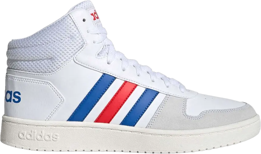  Adidas adidas Hoops 2.0 Mid White Blue Red