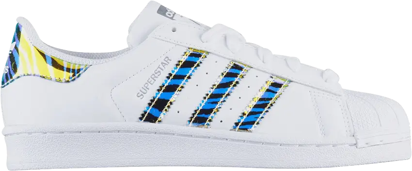  Adidas adidas Superstar White Iridescent Zebra (Youth)