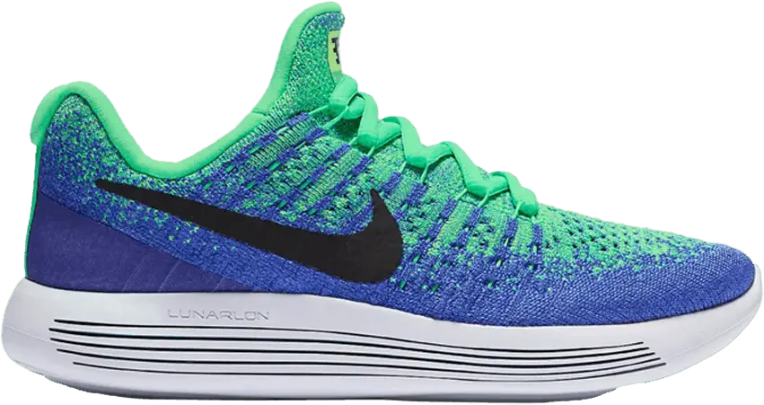  Nike LunarEpic Low Flyknit 2 GS &#039;Electro Green Blue&#039;