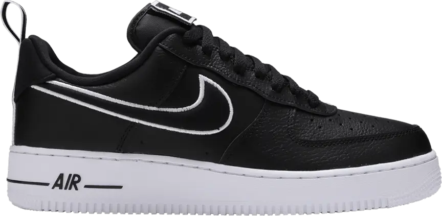  Nike Air Force 1 Low Black White Contrast Swoosh