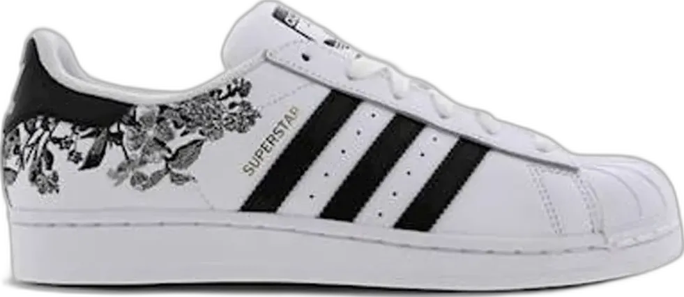  Adidas adidas Superstar Flower Embroidery White Black (W)