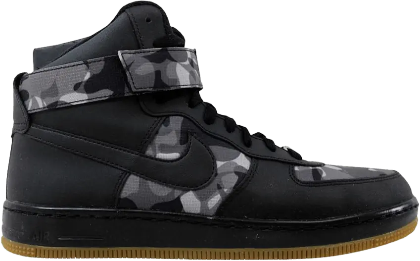  Nike Af1 Ultra Force Mid Prt Black Black-Wolf Grey (Women&#039;s)