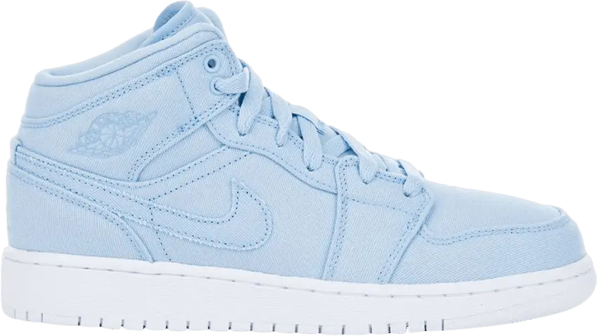  Jordan 1 Mid Canvas Ice Blue (GS)