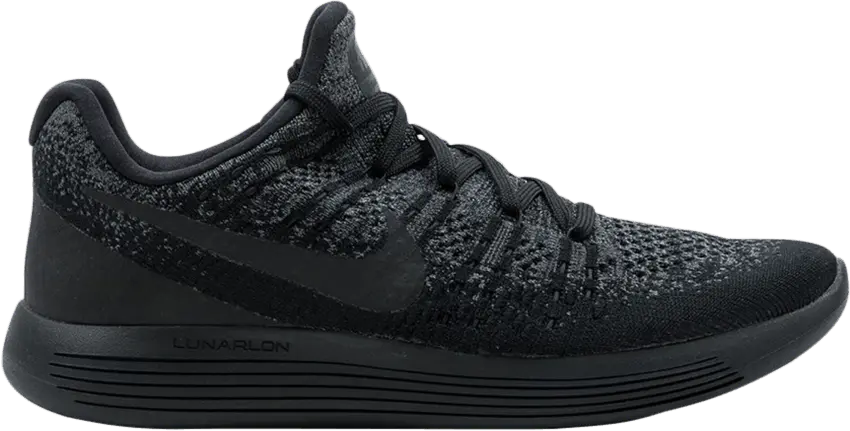  Nike Lunar Epic Low Flyknit 2 Black Dark Grey
