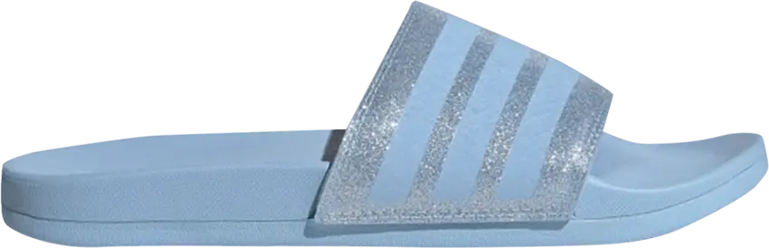  Adidas Wmns Adilette Comfort Slides &#039;3 Stripes Shimmer - Glow Blue&#039;