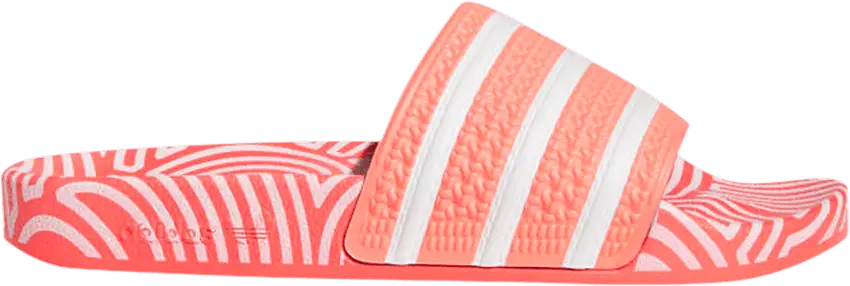  Adidas Hirocoledge x Adilette Slides &#039;Takahashi Hiroko - Signal Pink&#039;