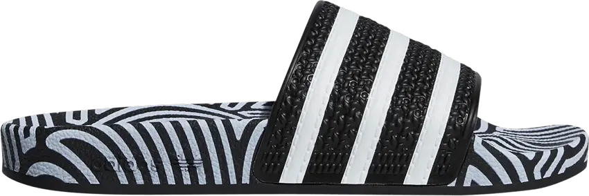  Adidas Hirocoledge x Adilette Slides &#039;Takahashi Hiroko - Black White&#039;