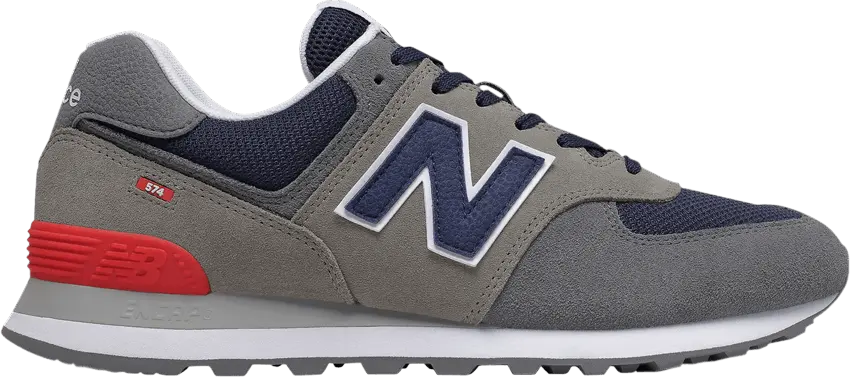  New Balance 574 Grey Navy Red