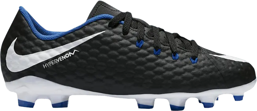  Nike Hypervenom Phelon 3 FG GS &#039;Black White Royal&#039;