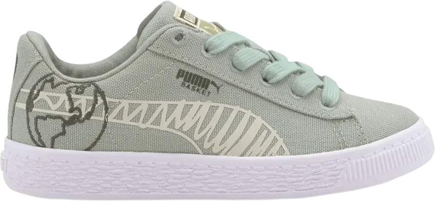 Puma Basket Canvas Winter Little Kid &#039;Time 4 Change - Aqua Grey&#039;