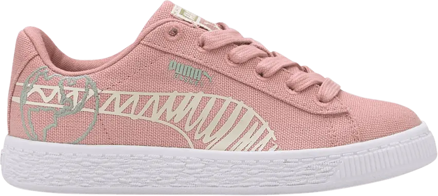  Puma Basket Canvas Winter Little Kid &#039;Time 4 Change - Bridal Rose&#039;