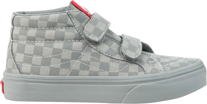  Vans Sk8-Mid Reissue V Kids &#039;Mono Checkerboard - Grey&#039;