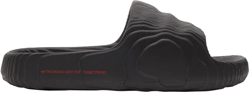  Adidas Adilette 22 Slides &#039;Black Scarlet&#039;