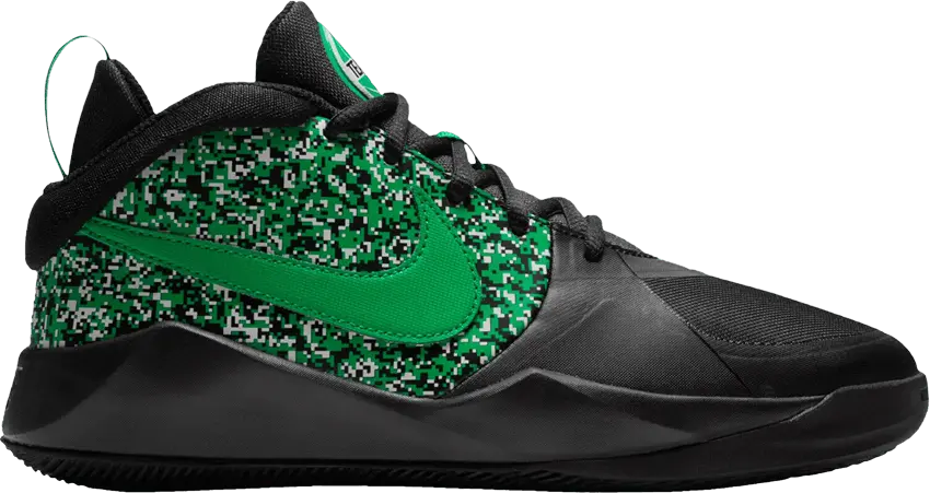  Nike Team Hustle D9 GS &#039;Digital Pixel - Black Lucky Green&#039;