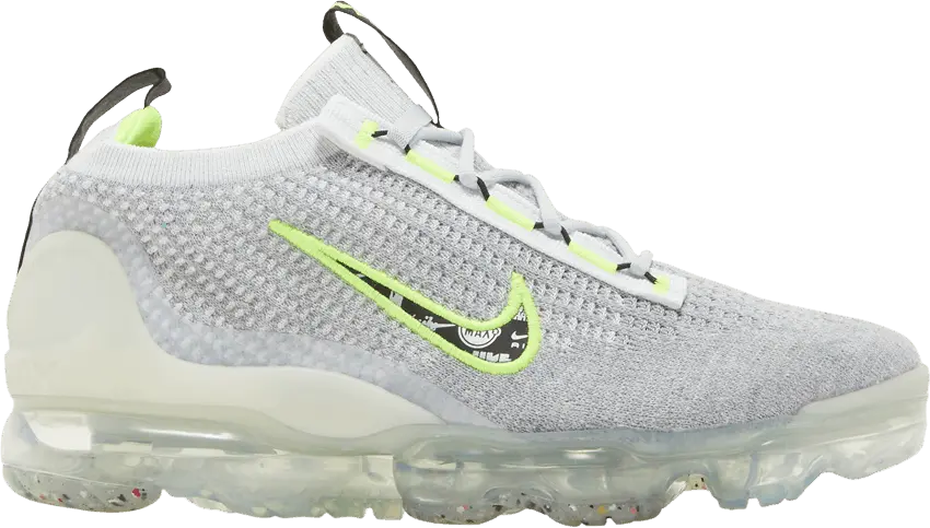  Nike Air VaporMax 2021 Flyknit GS &#039;Wolf Grey Volt&#039;