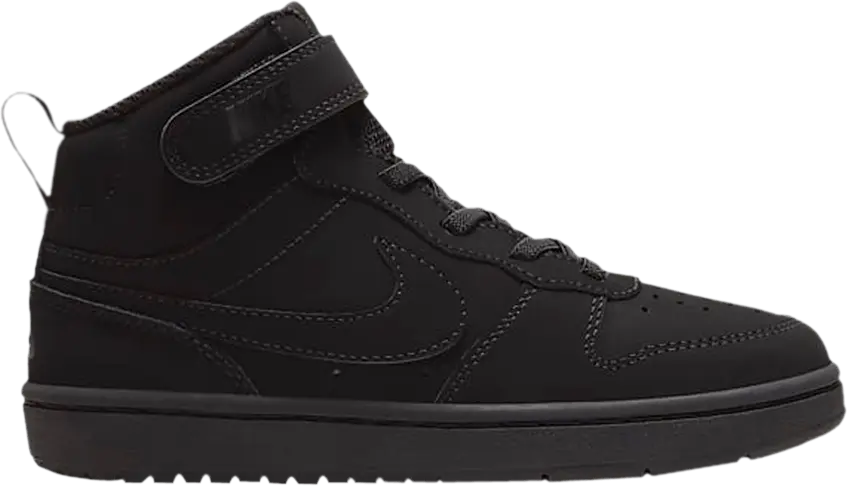  Nike Court Borough Mid 2 PS &#039;Triple Black&#039;