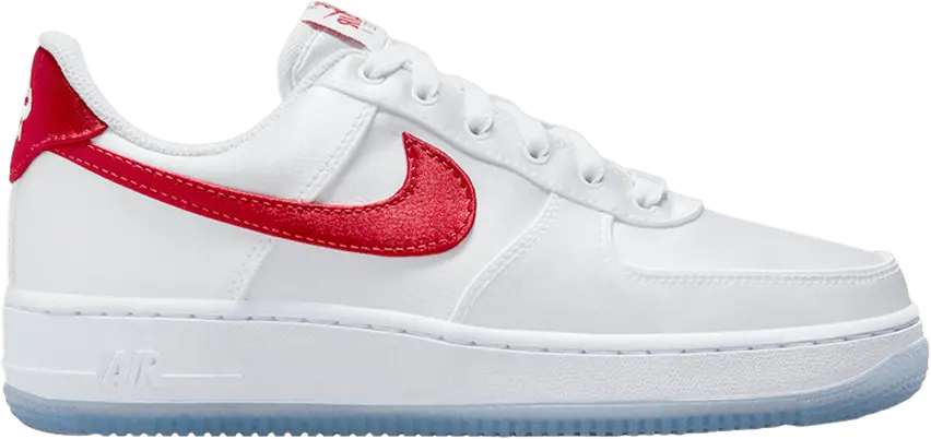  Nike Air Force 1 Low &#039;07 Satin White Varsity Red (Women&#039;s)