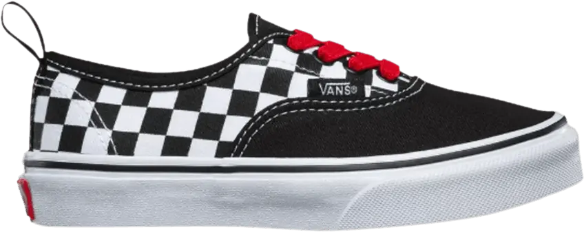  Vans Authentic Elastic Lace Kids &#039;Checkerboard - Black Red&#039;