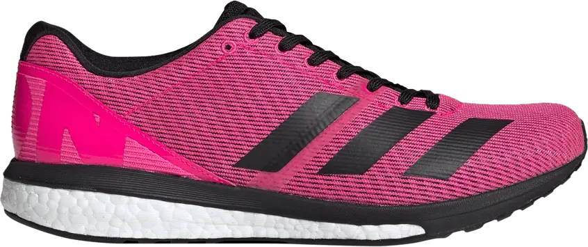  Adidas Adizero Boston 8 Wide &#039;Shock Pink Black&#039;