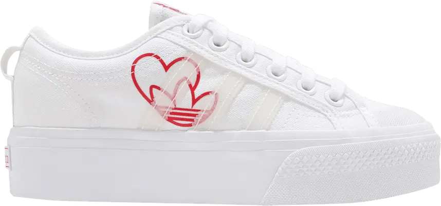  Adidas Wmns Nizza Platform &#039;White Red Heart&#039;