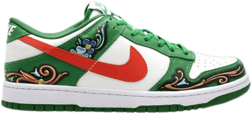  Nike Dunk Low Emb Fileteado [White/Classic Green-Deep Orange]