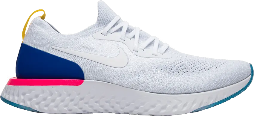  Nike Epic React Flyknit White Racer Blue Pink Blast