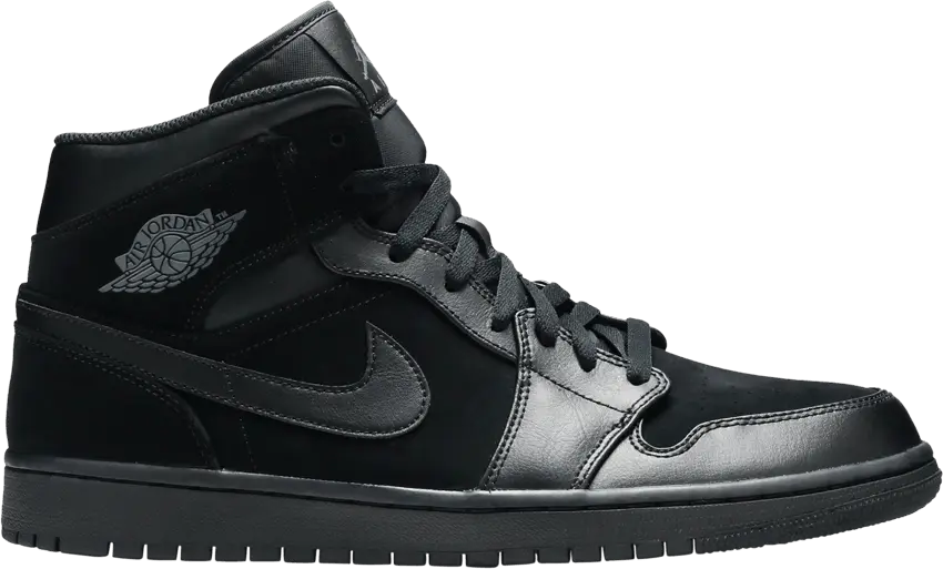  Jordan 1 Mid Triple Black (2018)