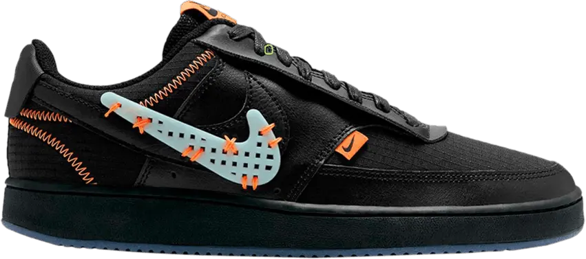  Nike Court Vision Low Premium &#039;Black Total Orange&#039;