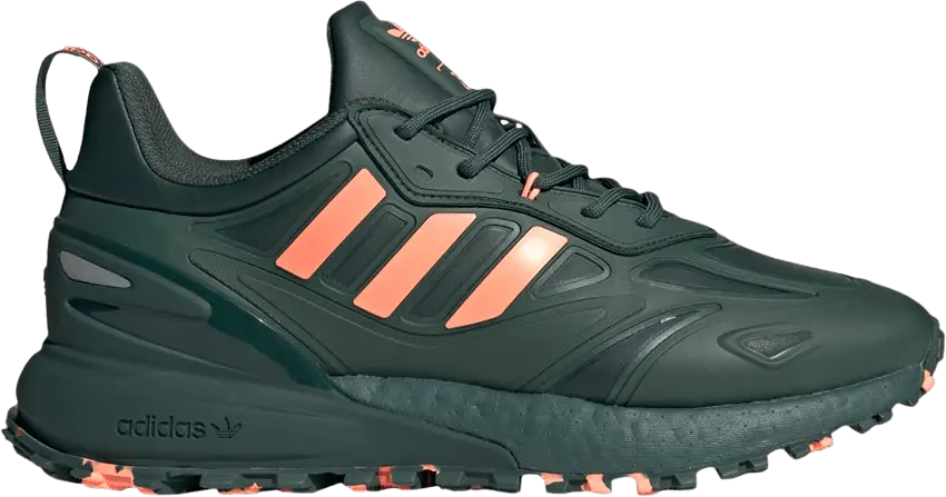  Adidas ZX 2K Boost 2.0 Trail &#039;Mineral Green Beam Orange&#039;