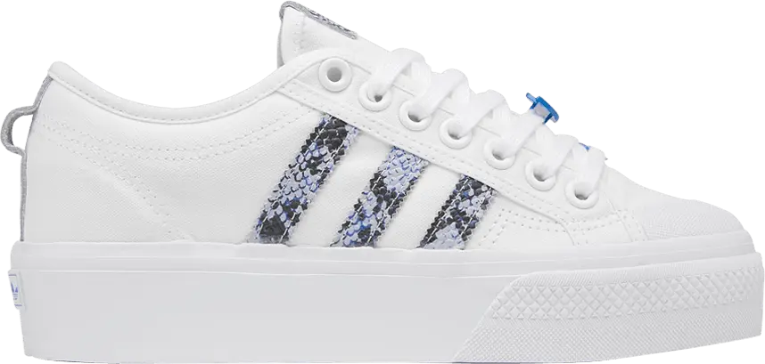  Adidas Wmns Nizza Platform &#039;Snakeskin - White Focus Blue&#039;