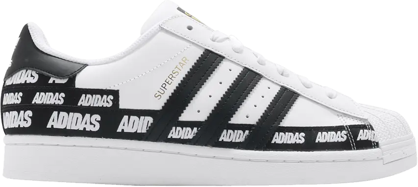  Adidas Superstar &#039;Wordmark Heel Stripe - White Black&#039;