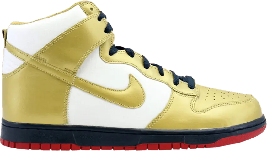  Nike Dunk High &#039;Metallic Gold White Obsidian&#039;