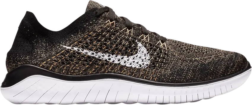  Nike Free RN Flyknit 2018 &#039;Black Club Gold&#039;