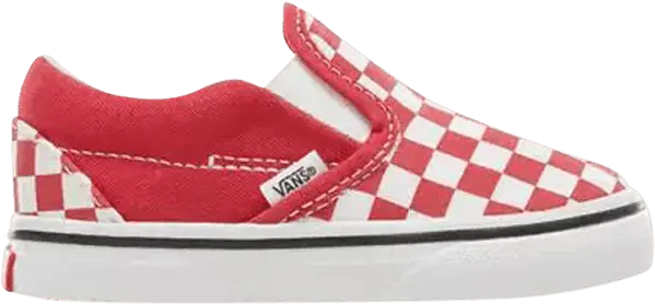  Vans Classic Slip-On Toddler &#039;Checkerboard - Crimson&#039;