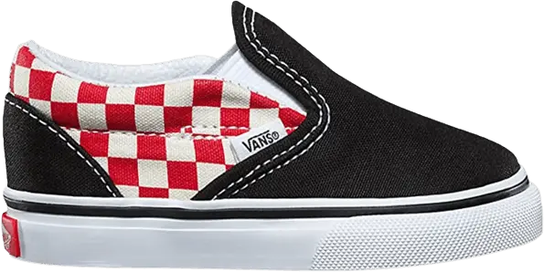  Vans Classic Slip-On Toddler &#039;Checkerboard - Black Red&#039;