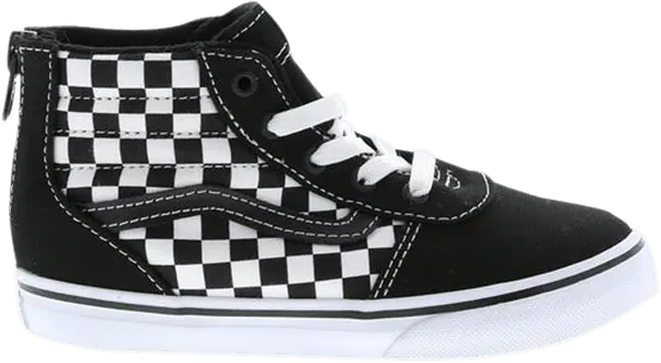  Vans Ward High Zip Toddler &#039;Checkerboard - Black White&#039;