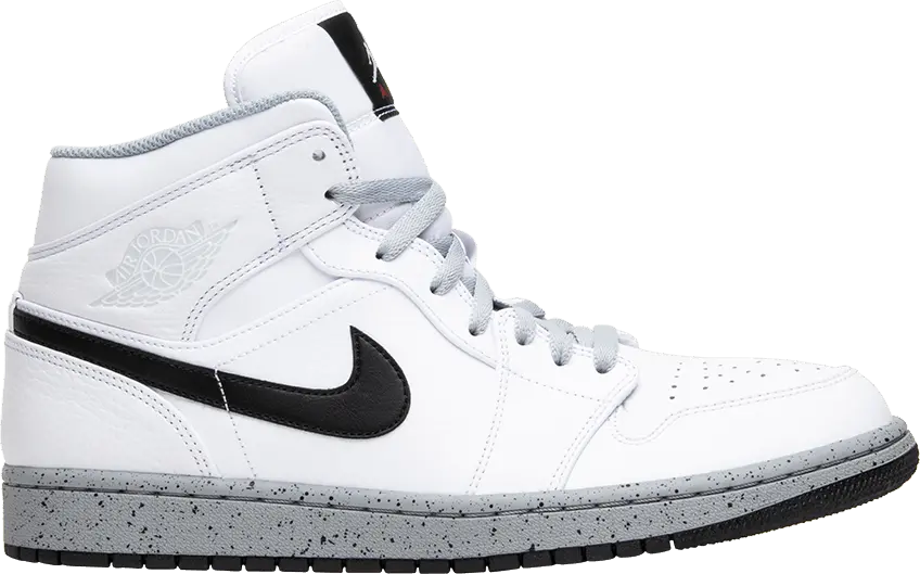  Jordan 1 Mid White Cement