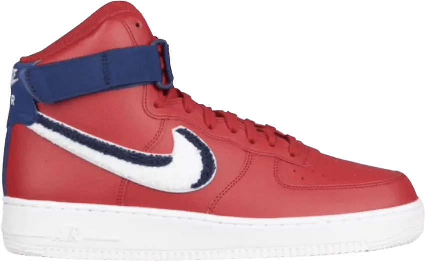  Nike Air Force 1 High 3D Chenille Swoosh Red White Blue
