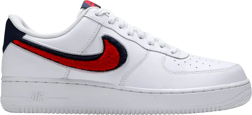  Nike Air Force 1 Low 3D Chenille Swoosh White Red Blue